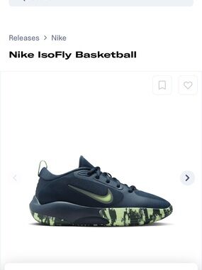 Nike Kids' IsoFly Basketball Shoe - Navy/Green SIZE 5Y